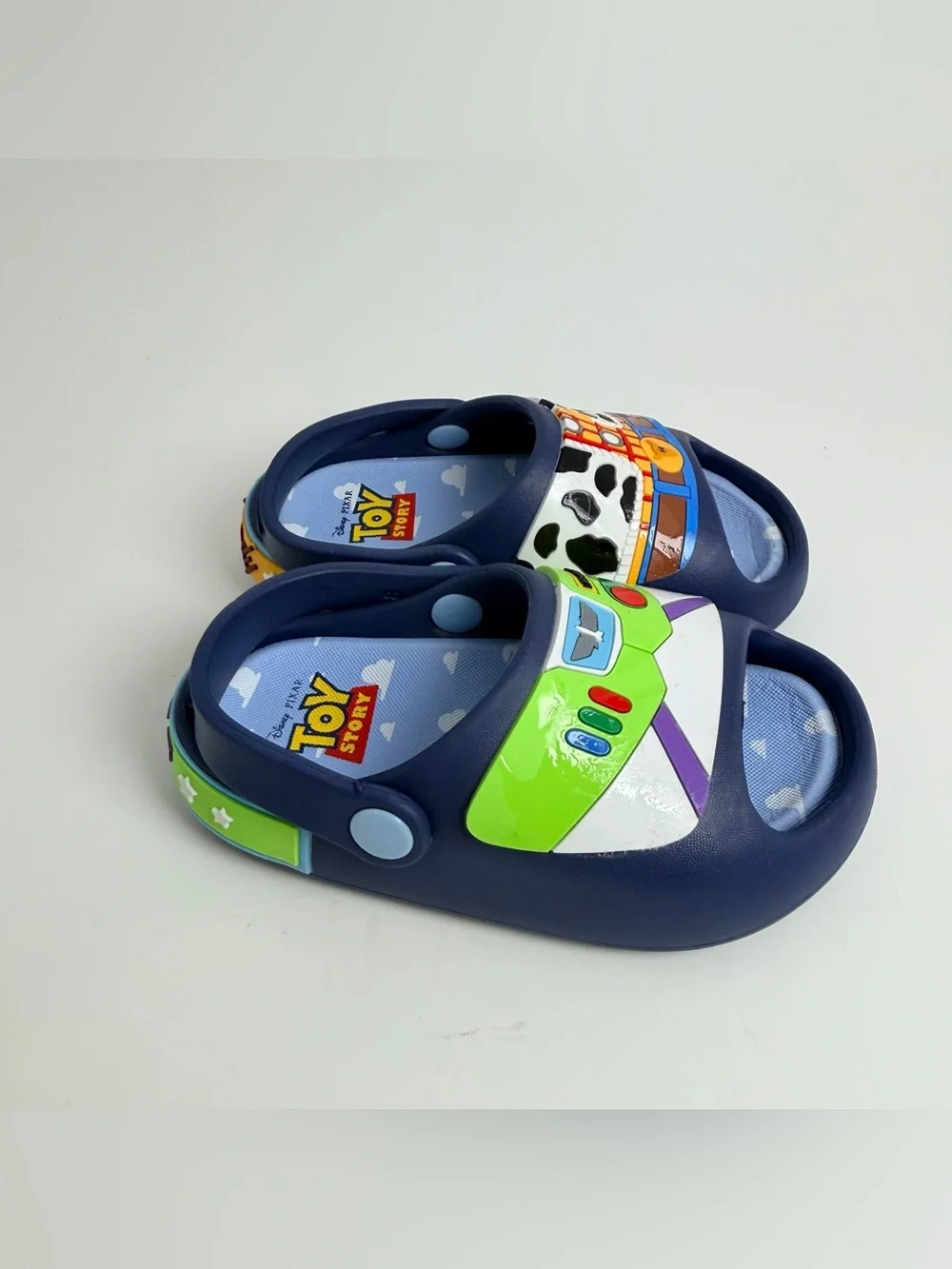 Disney Toy Story Navy Kids' Sandals with Buzz & Woody Details